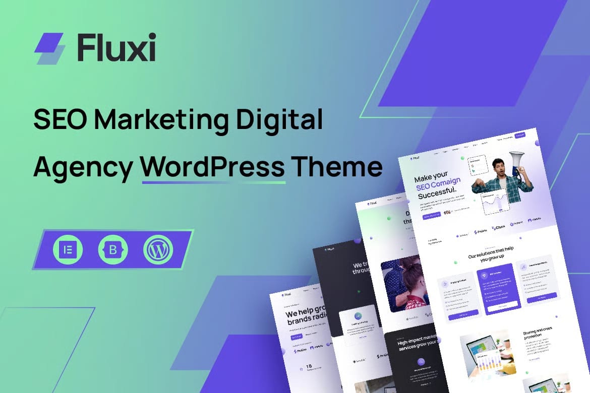 Fluxi – Free SEO Marketing Agency WordPress Theme 1
