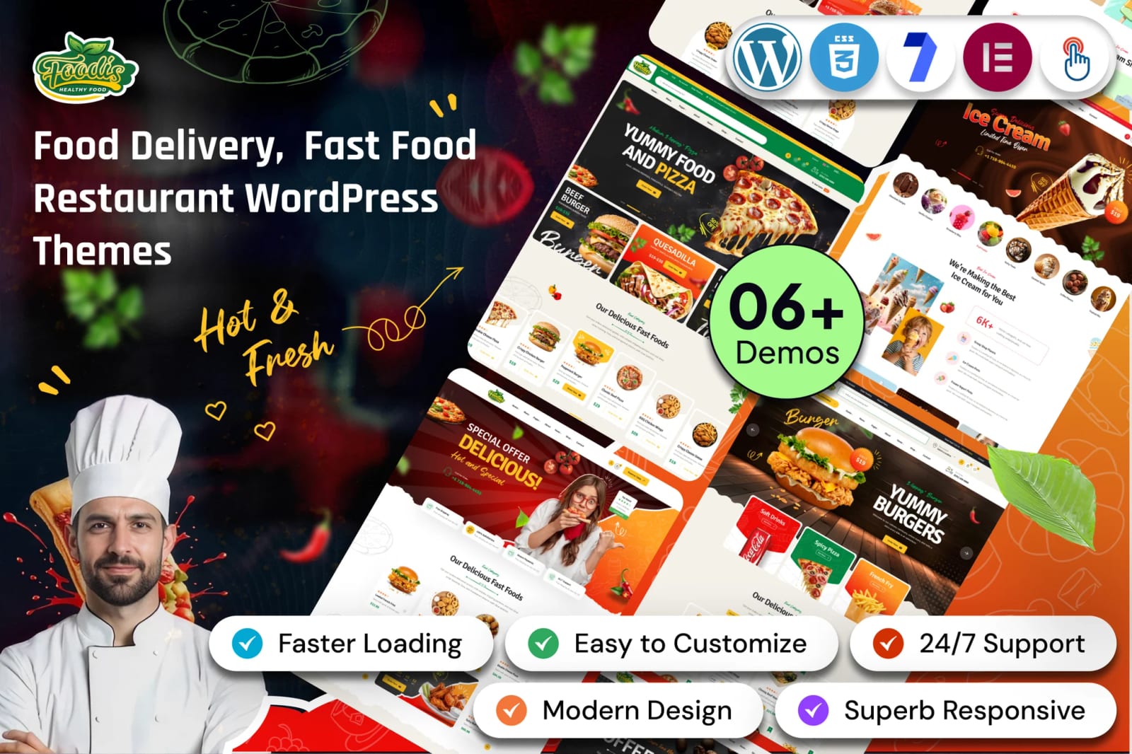 Foodis Free Restaurant & Fast Food WordPress Theme 1