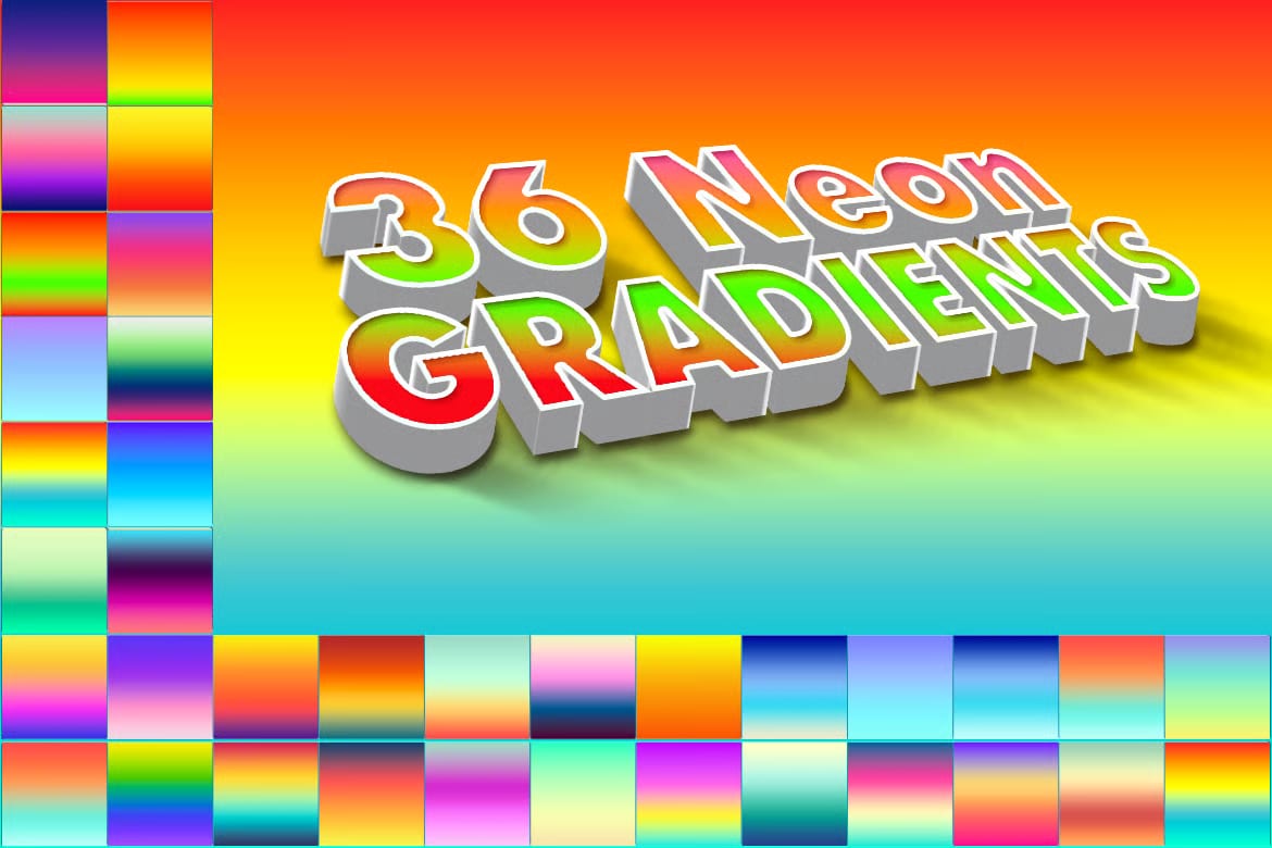 Free 36 Neon Gradients Photoshop 1