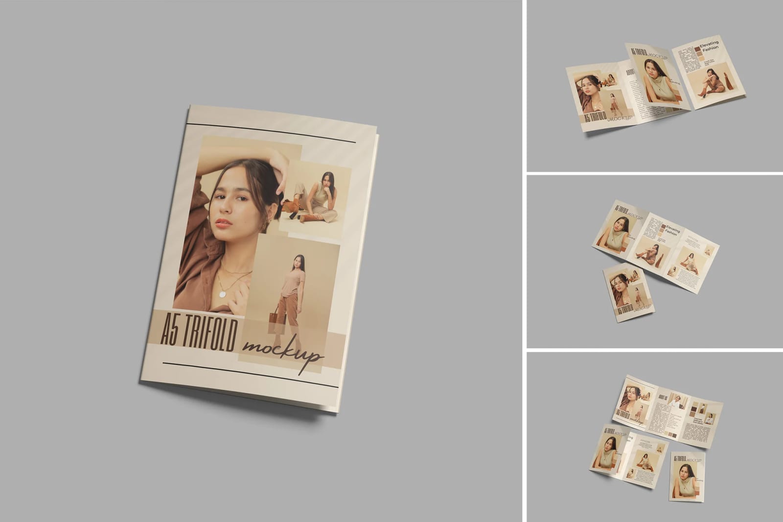Free A5 Trifold Brochure Mockup - FreeDesignKit
