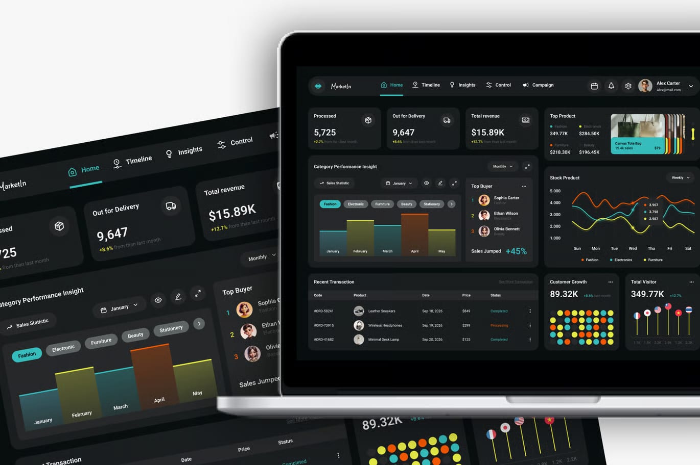 Free AI Admin Marketplace Dashboard 3
