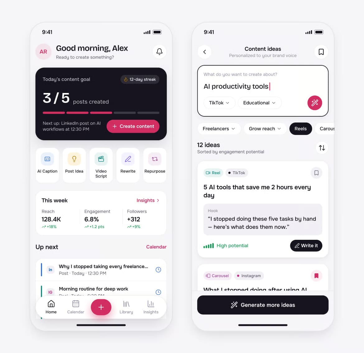 Free AI Content Creator Mobile UI Kit 2