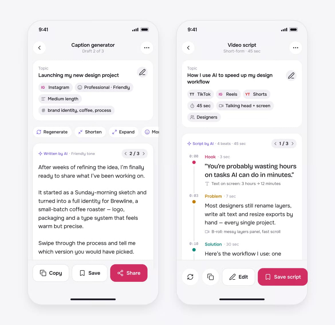 Free AI Content Creator Mobile UI Kit 3