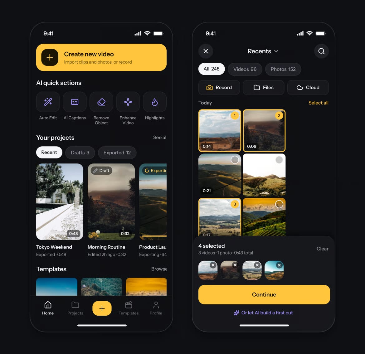 Free AI Video Editor Mobile UI Kit 2