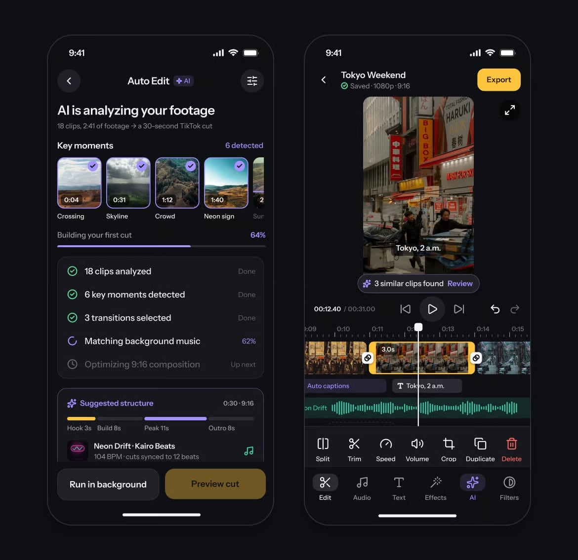 Free AI Video Editor Mobile UI Kit 3