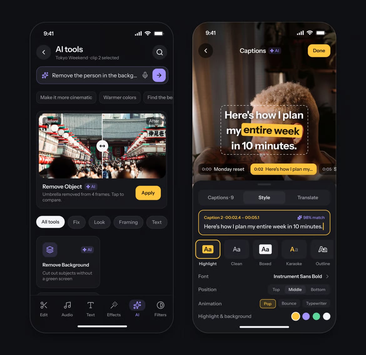 Free AI Video Editor Mobile UI Kit 4