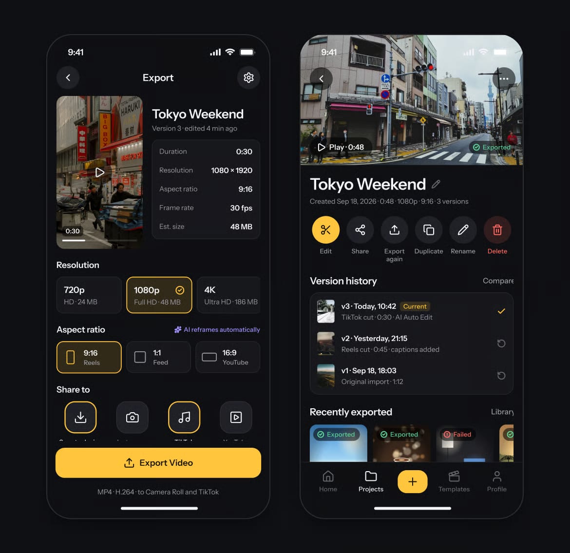 Free AI Video Editor Mobile UI Kit 6