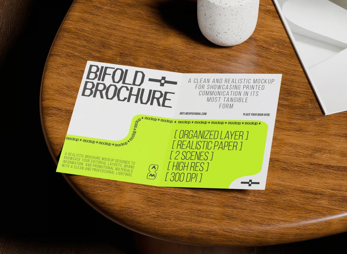 Free Bifold Brochure Mockup 2