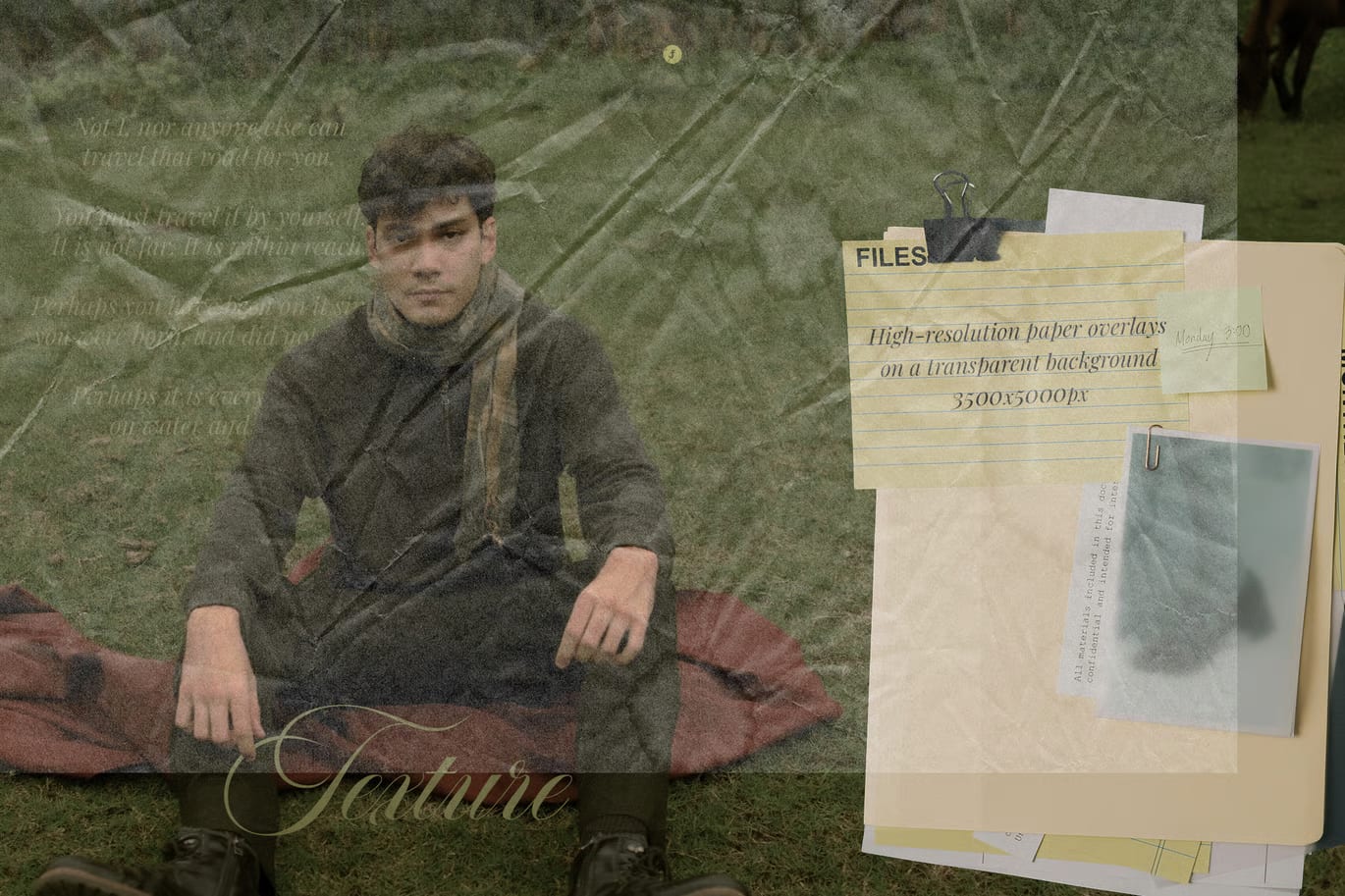 Free Bleached and Crumpled Paper Overlays 2