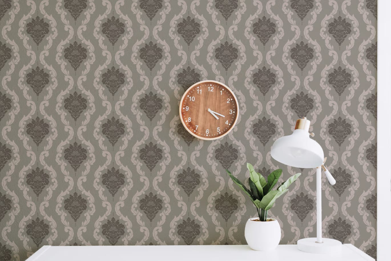 Free Brown Vintage Damask Pattern 4