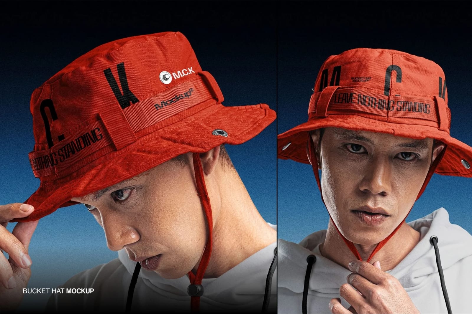 Free Bucket Hat With Strap Mockup 1