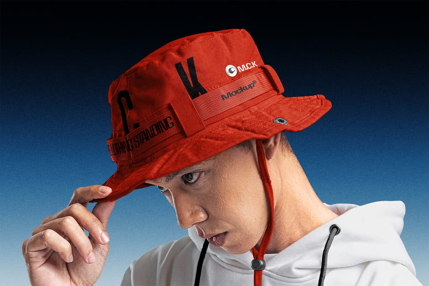 Free Bucket Hat With Strap Mockup 3