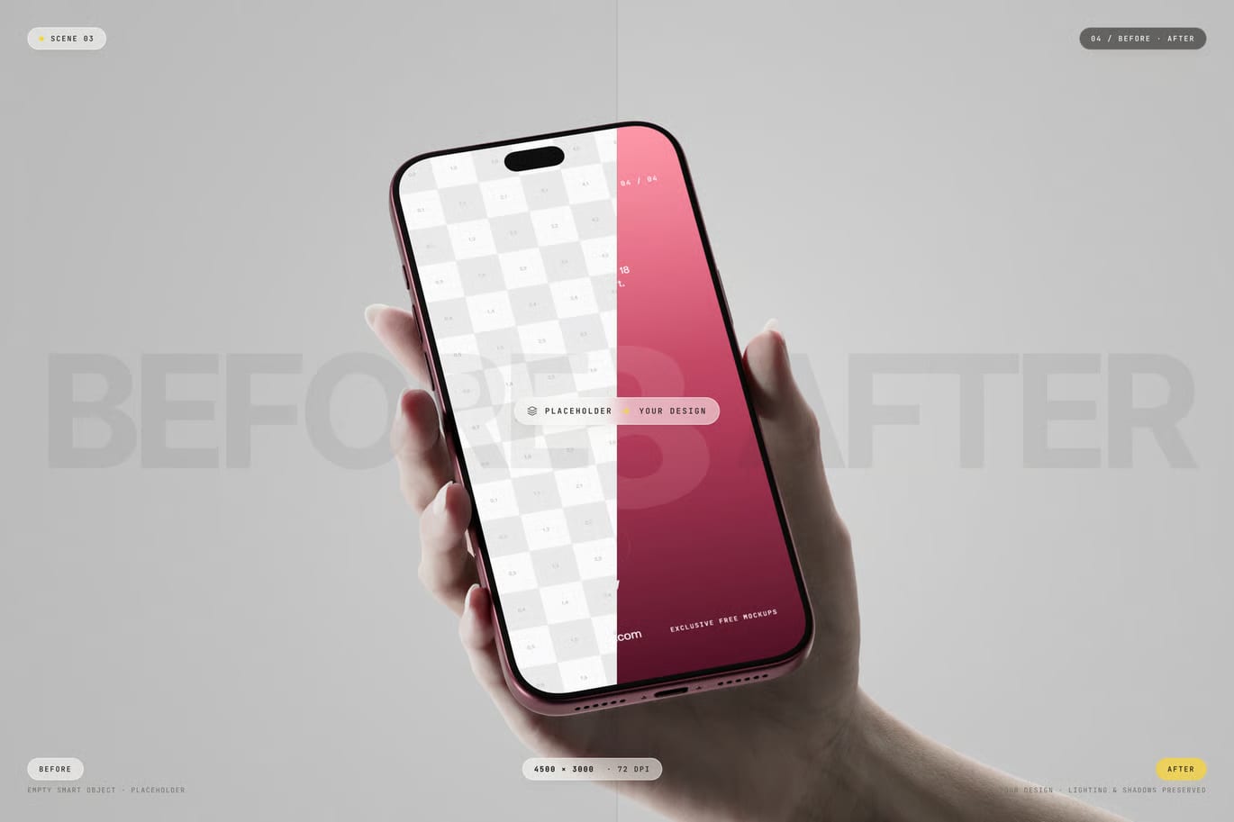 Free Burgundy Color iPhone 18 Pro Holding By Hand Mockup 4