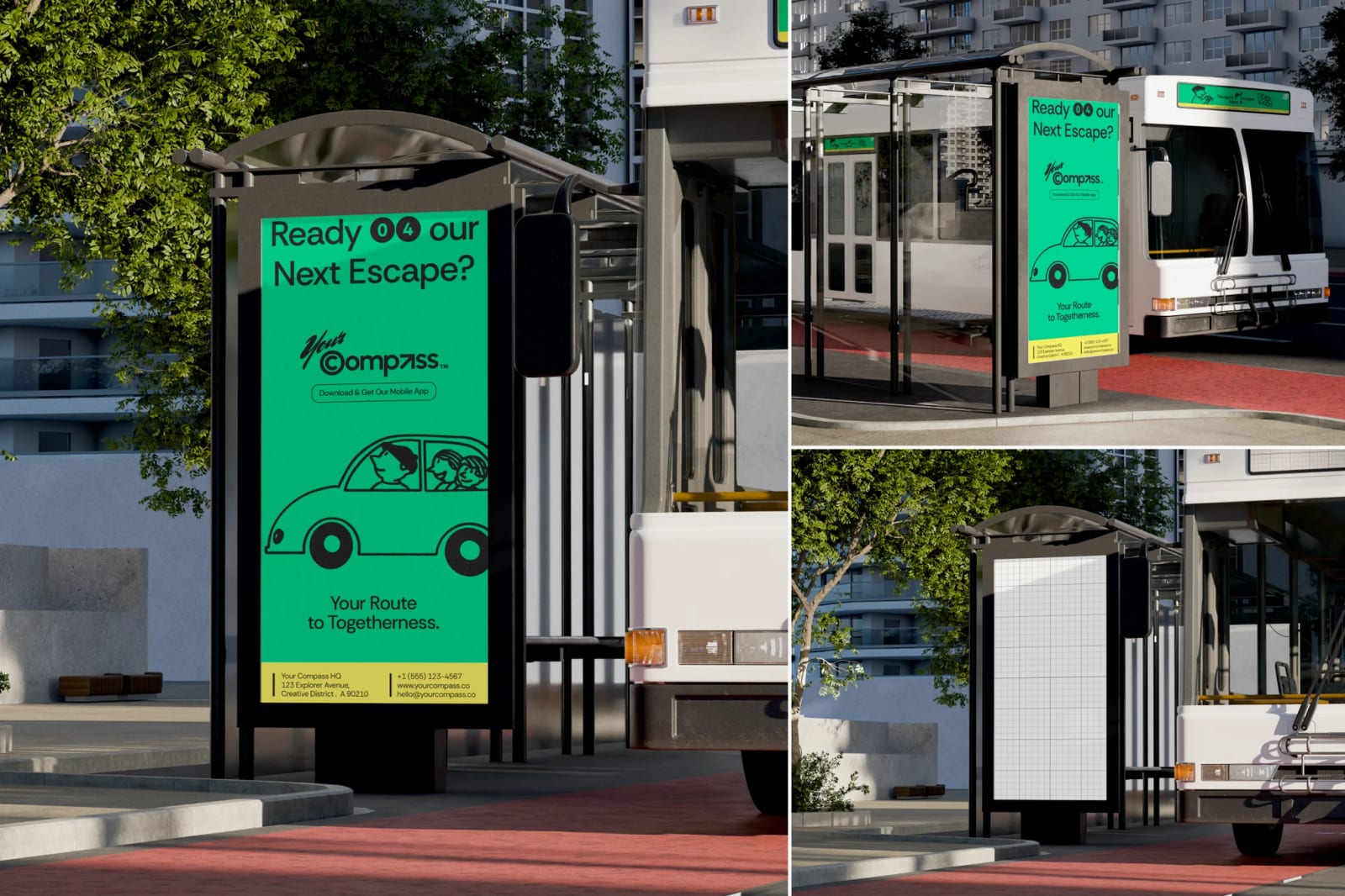 Free Bus Shelter Poster Mockup 1