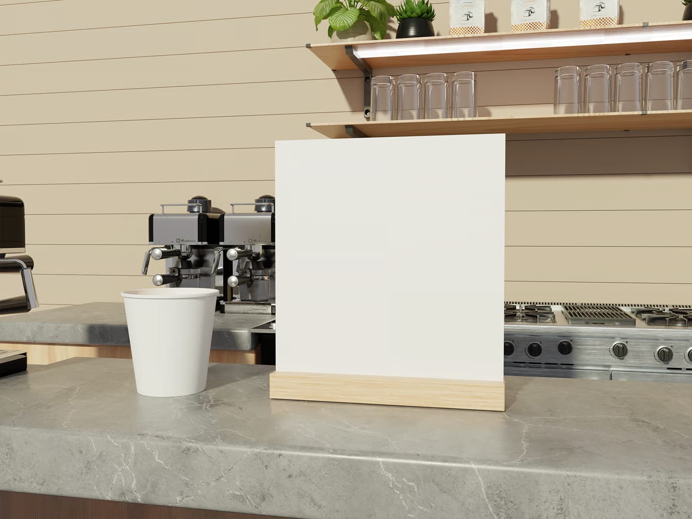 Free Cafe Table Tent Mockup 3