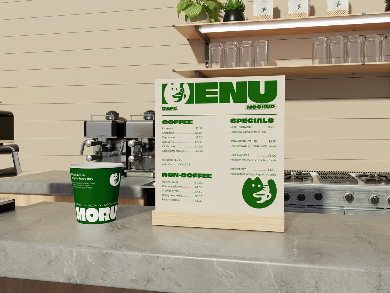 Free Cafe Table Tent Mockup 5