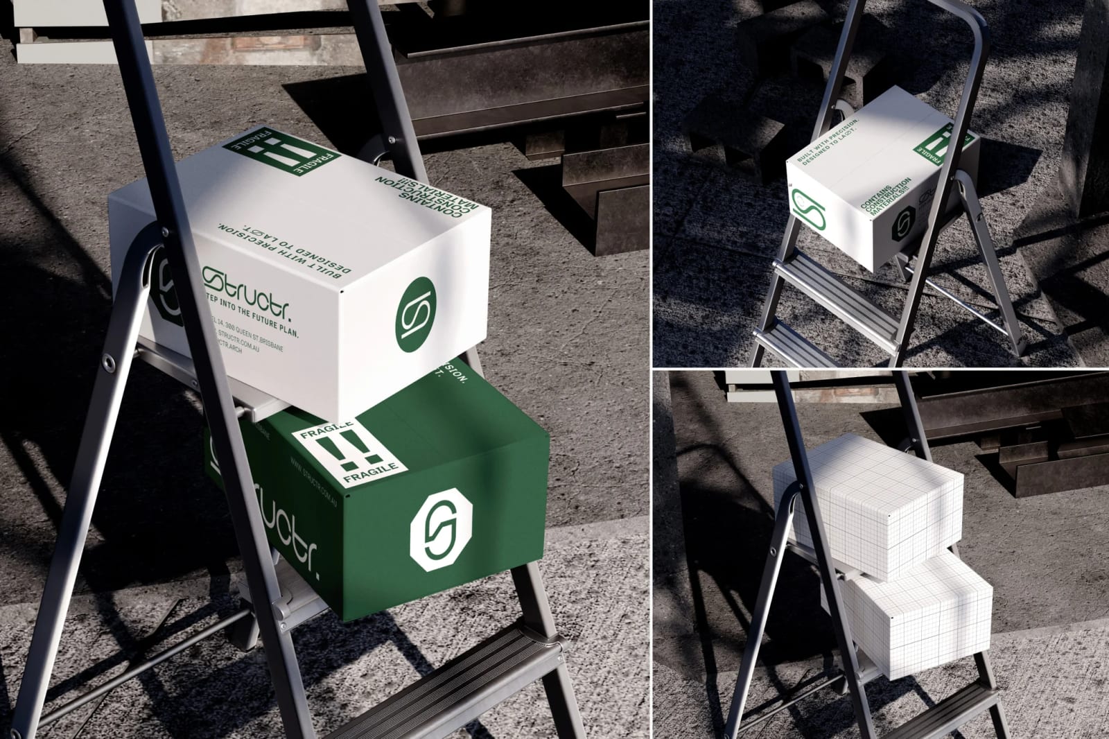 Free Cardboard Box Mockup 1