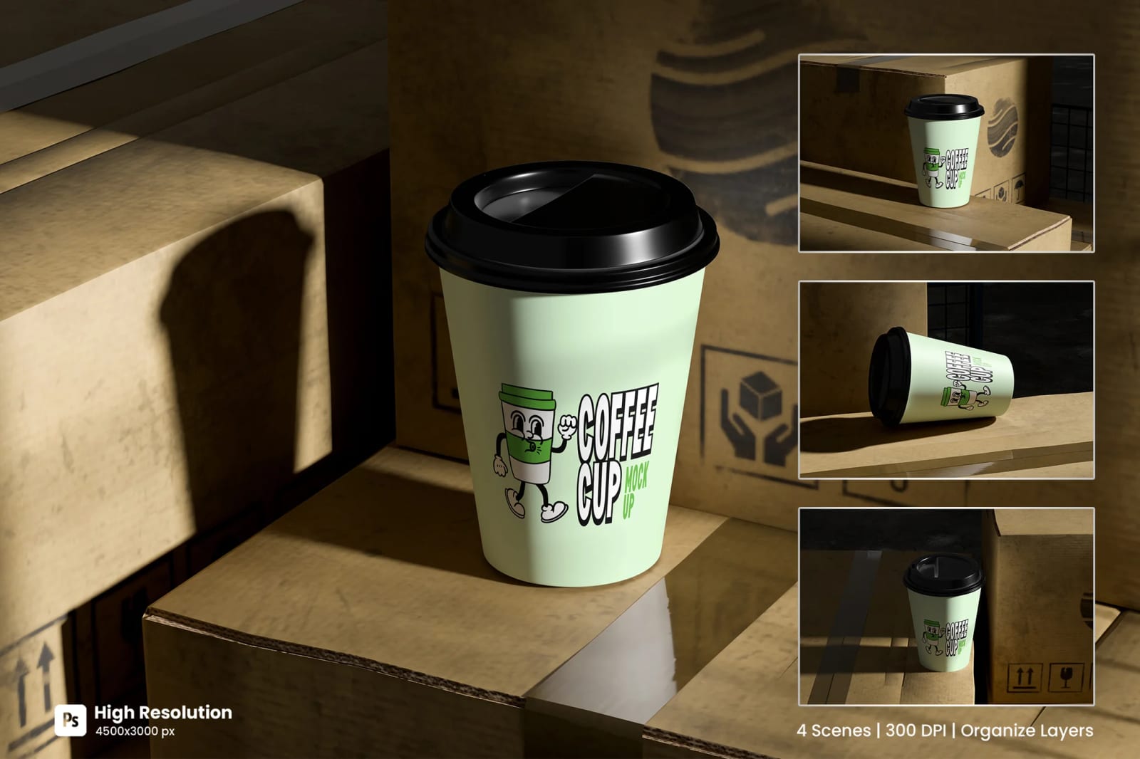 Free Coffee Cup Mockup Set – 4 PSD Files 1