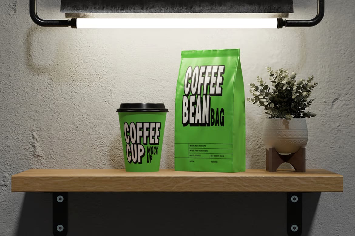 Free Coffee Set Mockup 3