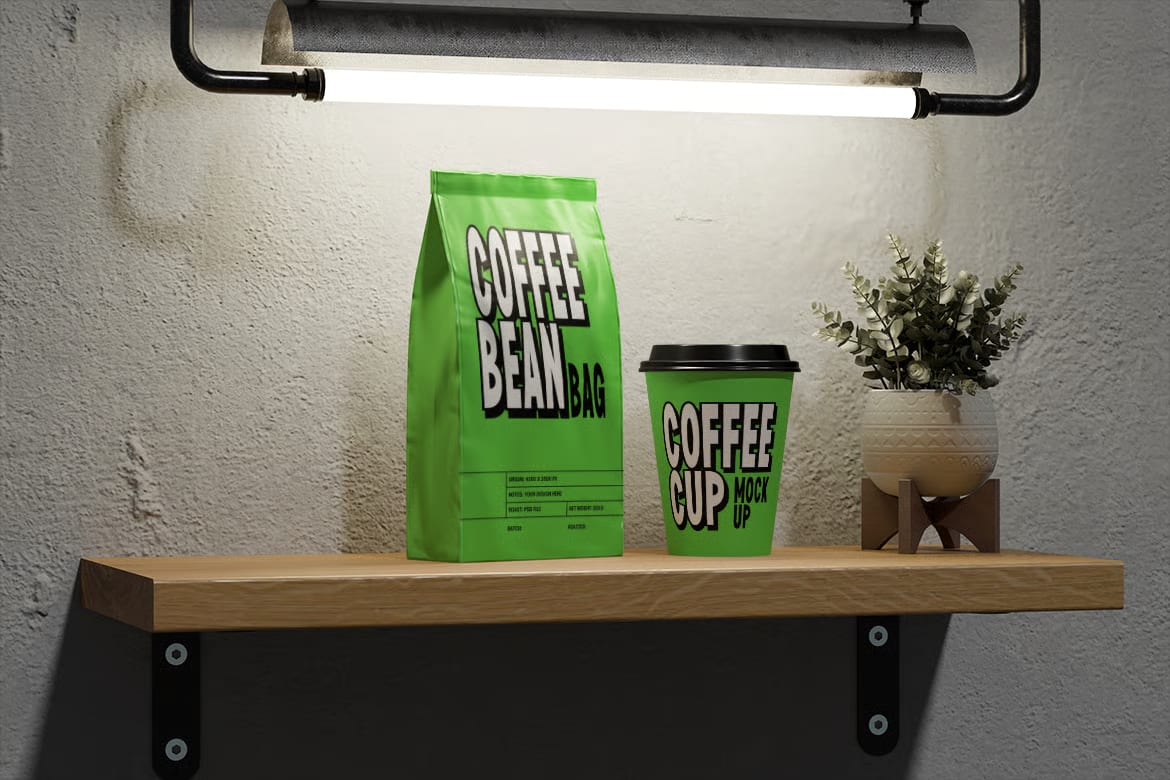 Free Coffee Set Mockup 4