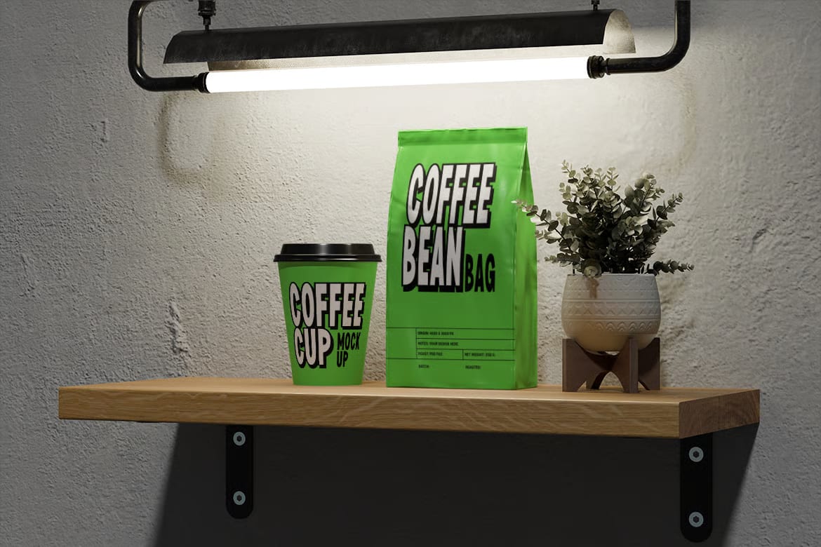 Free Coffee Set Mockup 5