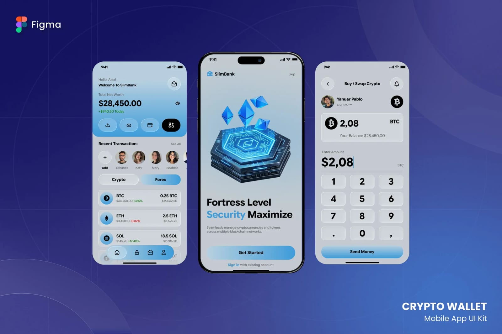 Free Crypto Wallet Mobile App UI Kit 1