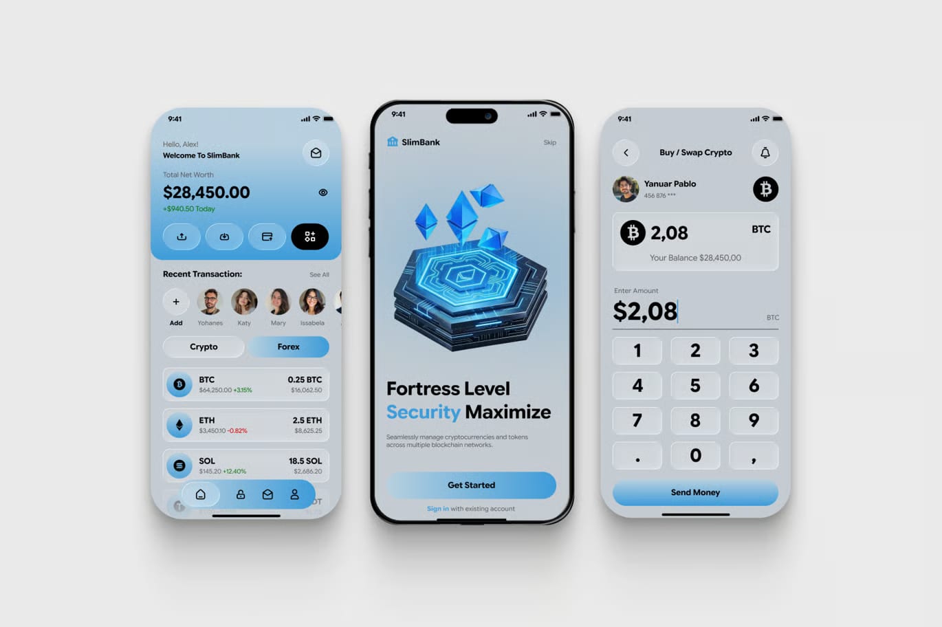 Free Crypto Wallet Mobile App UI Kit 2