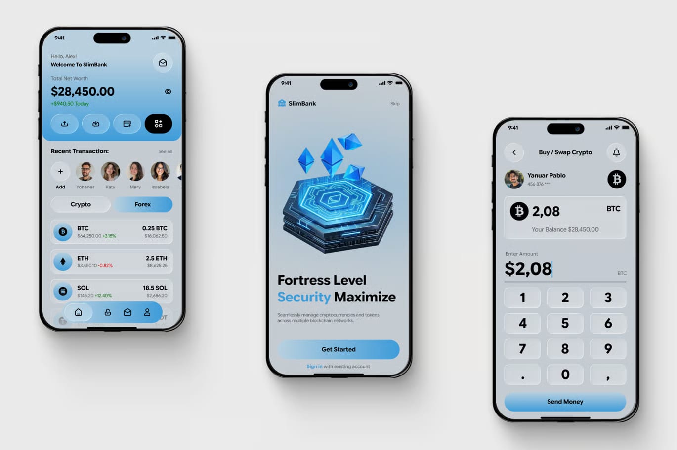 Free Crypto Wallet Mobile App UI Kit 3