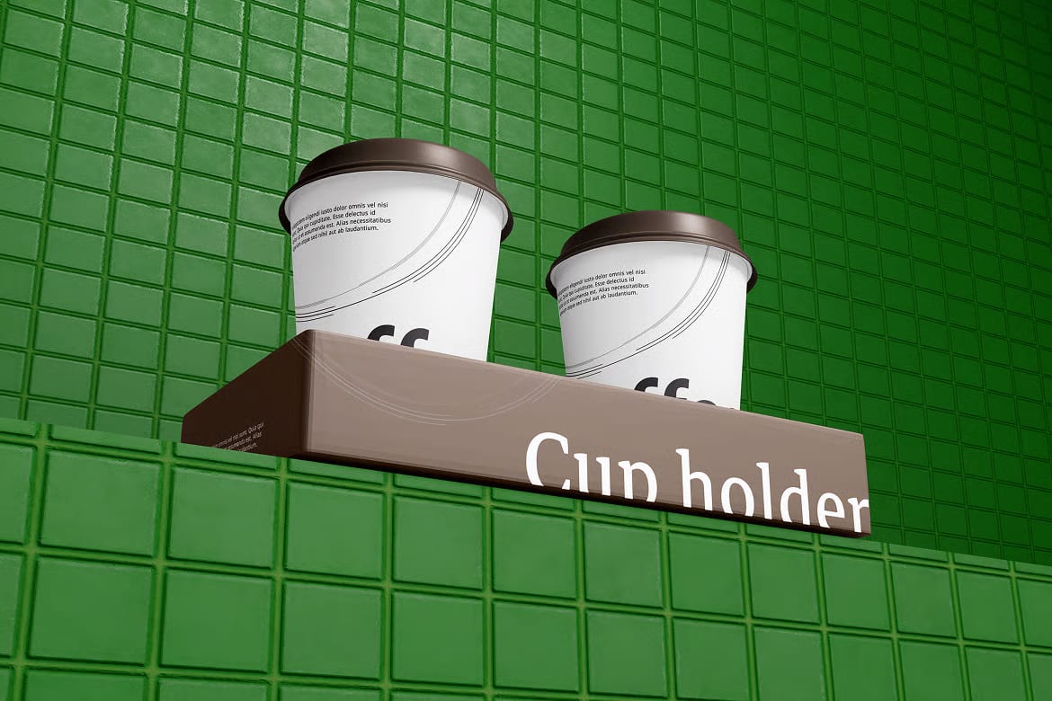Free Cup Holder Mockup 2
