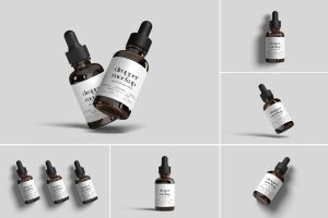 Free Dropper Bottle Mockup Set 1