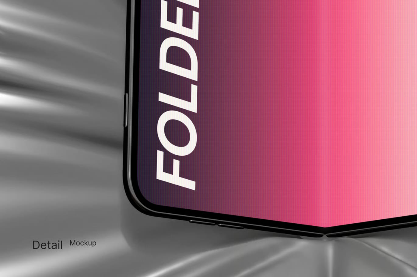 Free Fabric Phone Fold Mockup 5