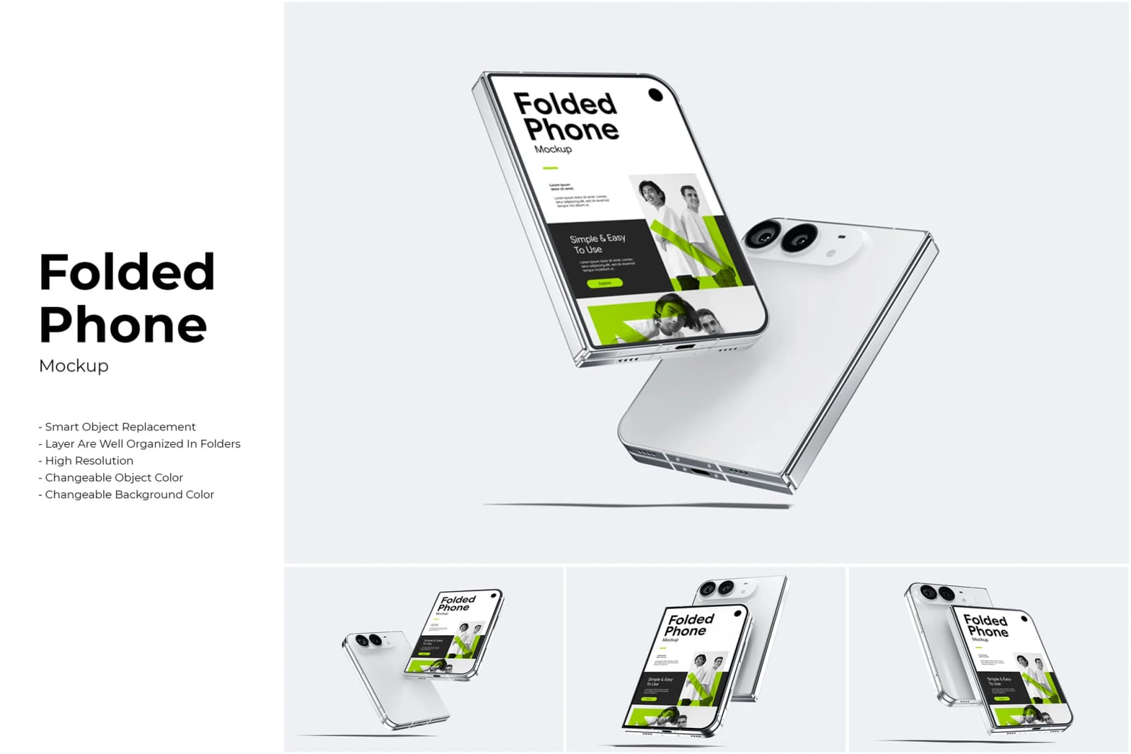 Free Folded Phone Mockup 1