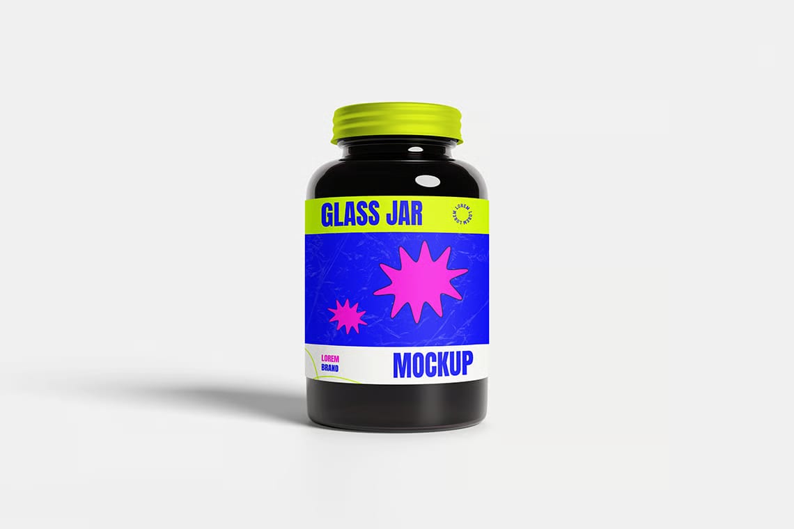 Free Glass Jar Mockup 2