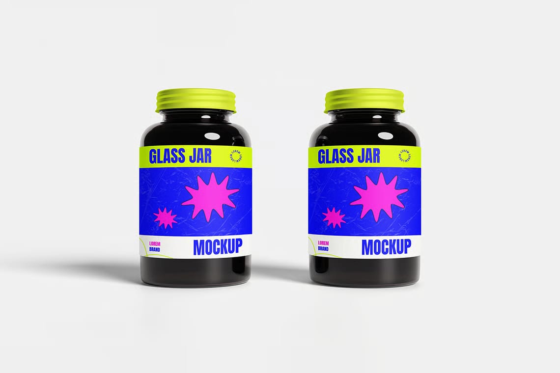 Free Glass Jar Mockup 4