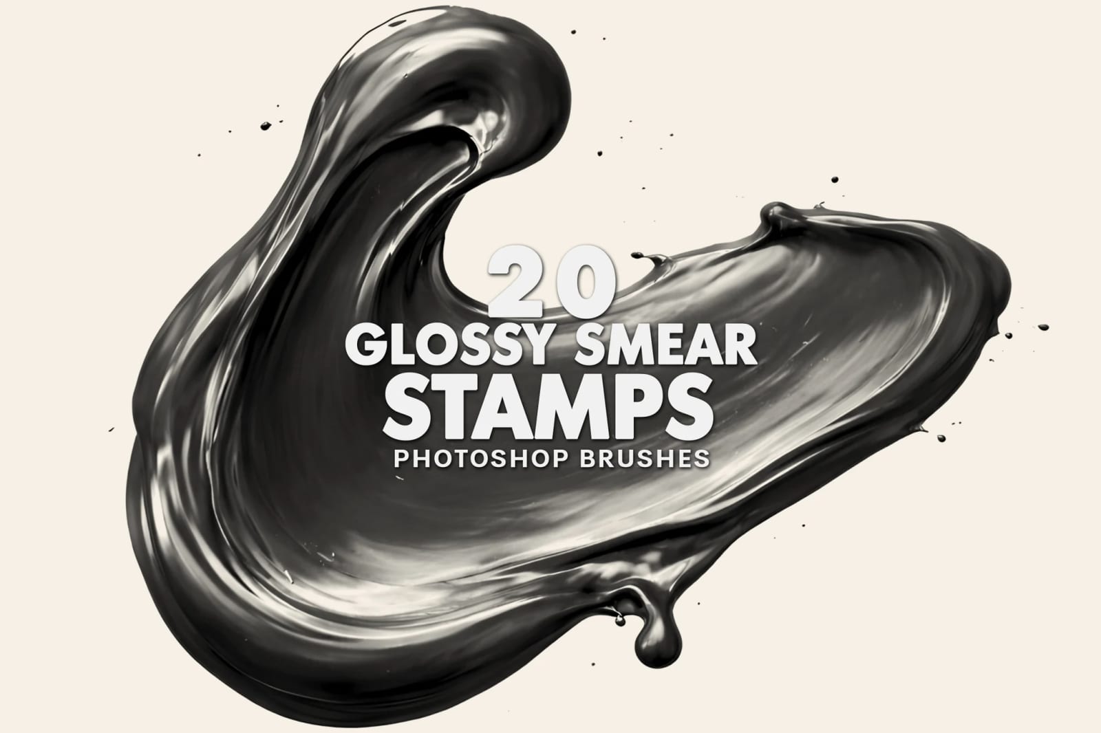 Free Glossy Smear Stamps Photoshop Brushes 1