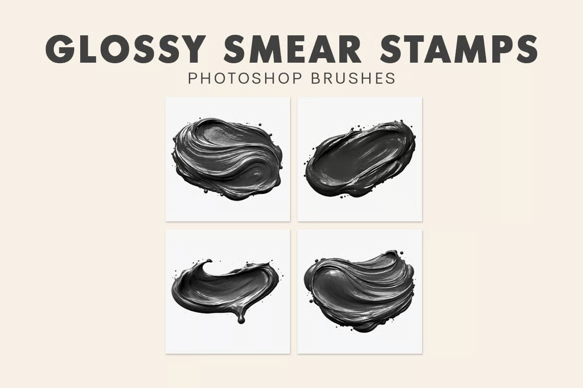 Free Glossy Smear Stamps Photoshop Brushes 3