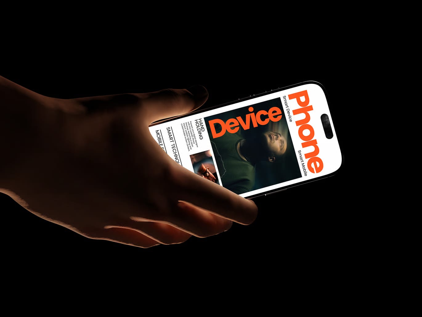 Free Hand Holding Phone Mockup 4