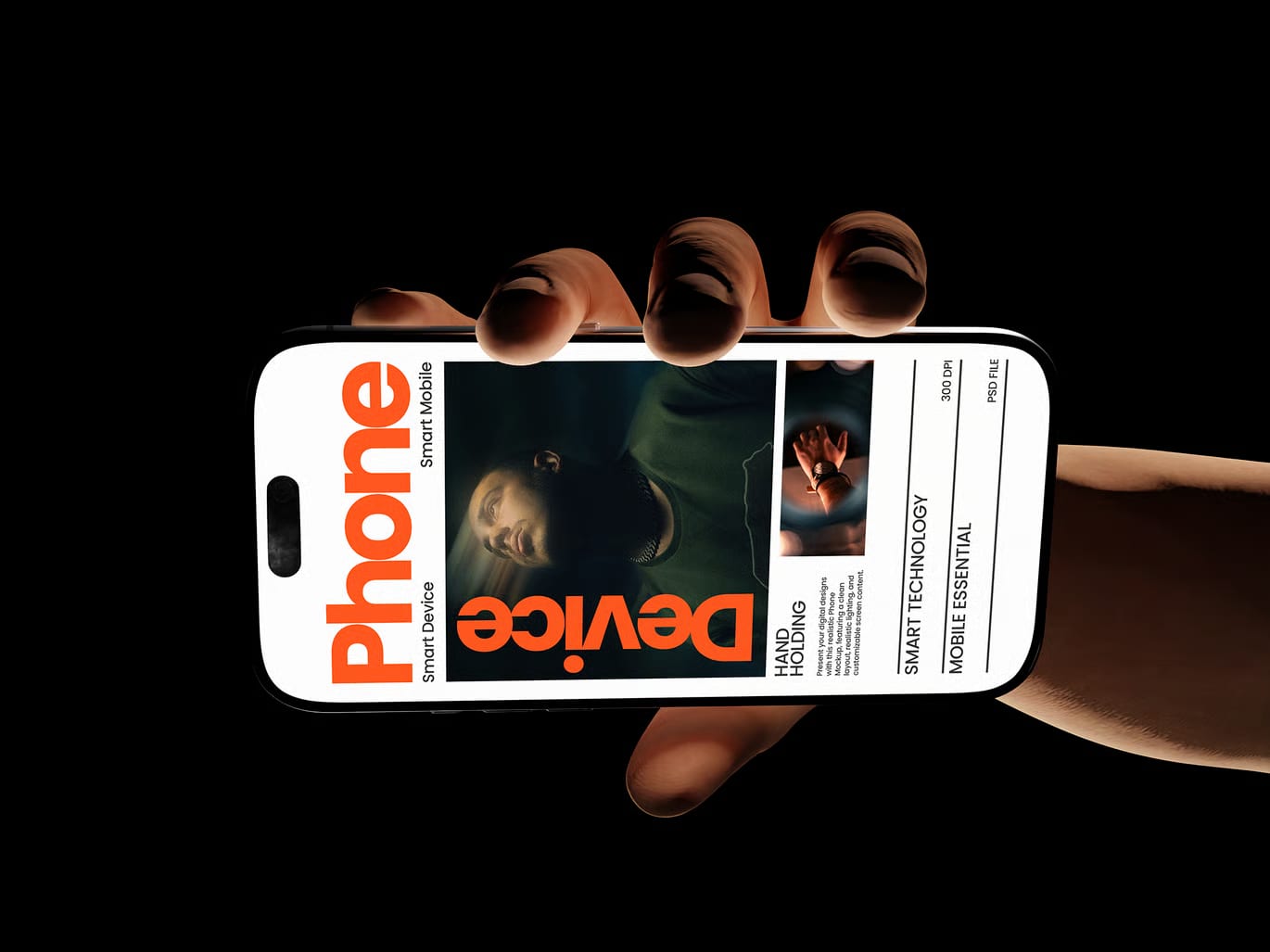 Free Hand Holding Phone Mockup 5