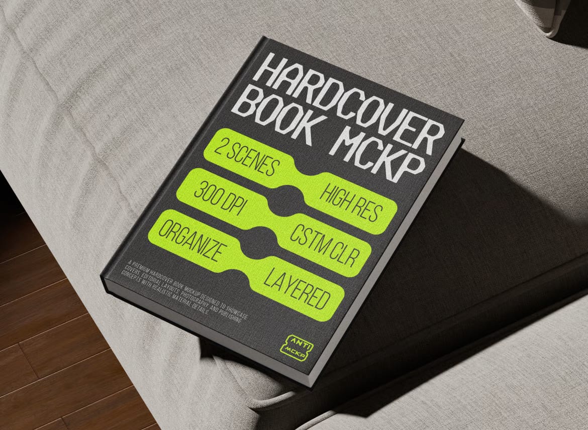 Free Hardcover Book Mockup 2