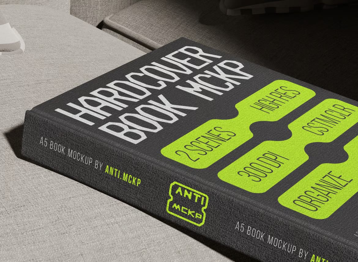 Free Hardcover Book Mockup 3