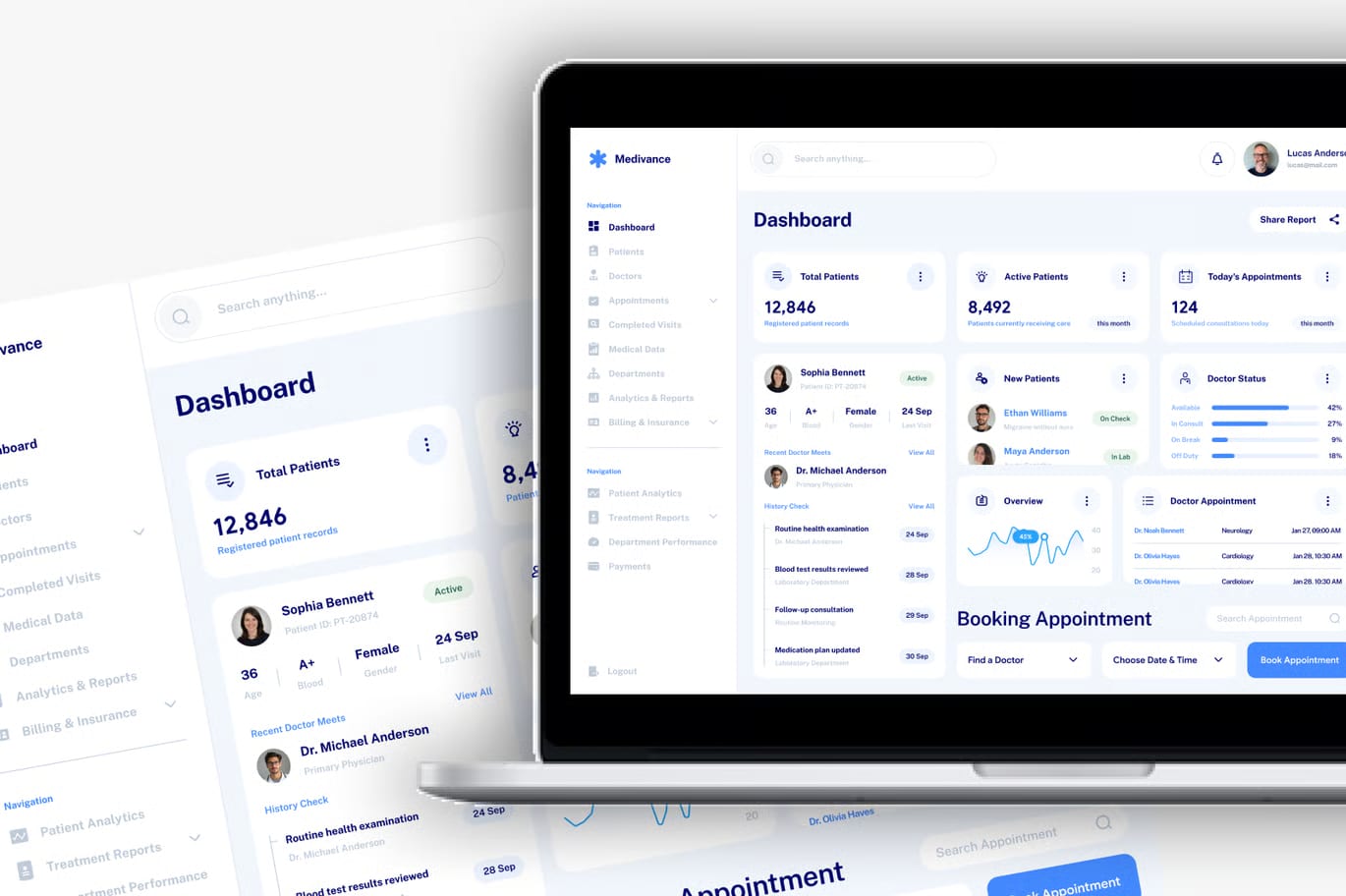 Free Healthcare Analytics Admin Dashboard UI Kit 3