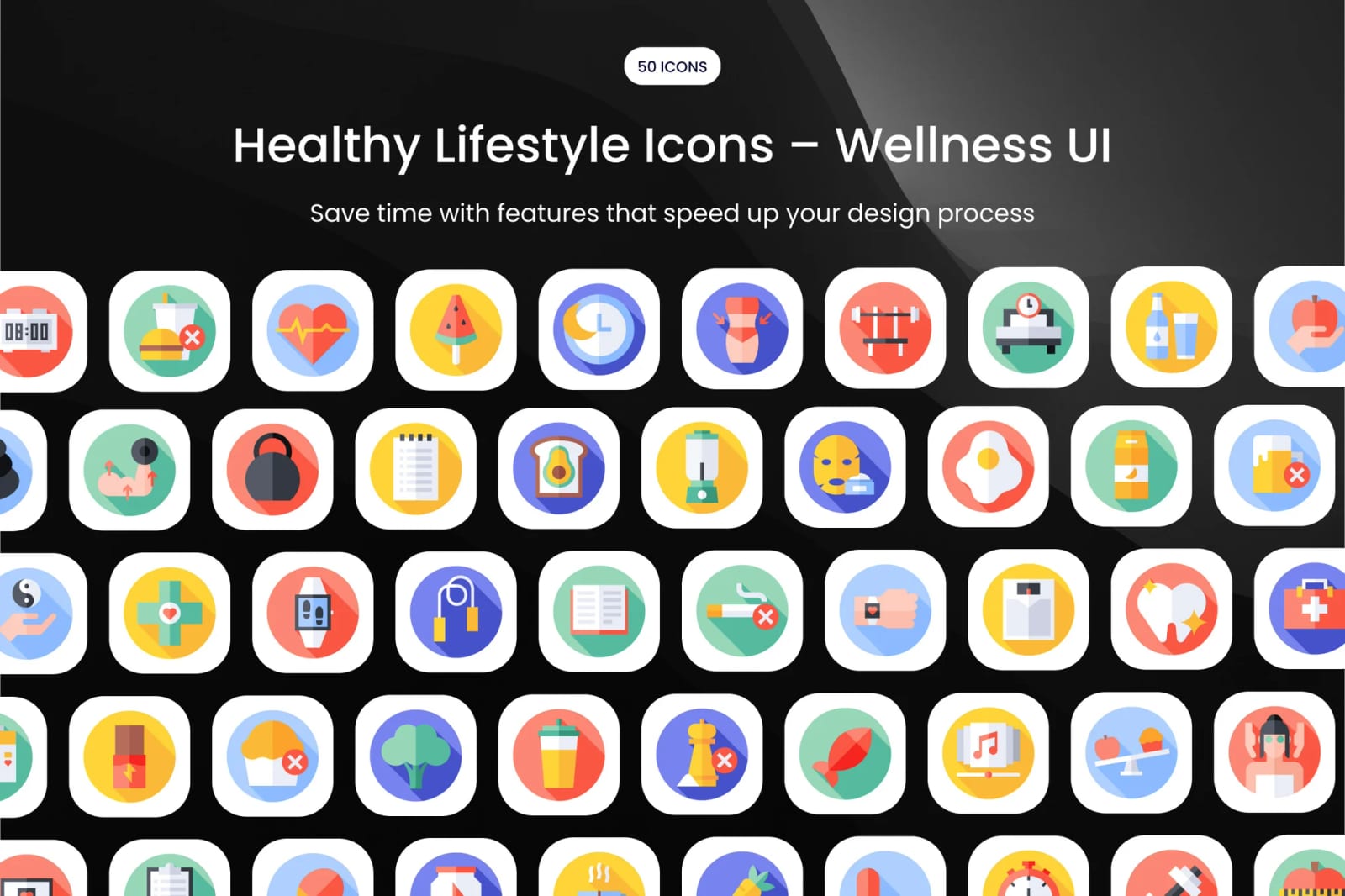 Free Healthy Lifestyle Icons – Wellness UI 1