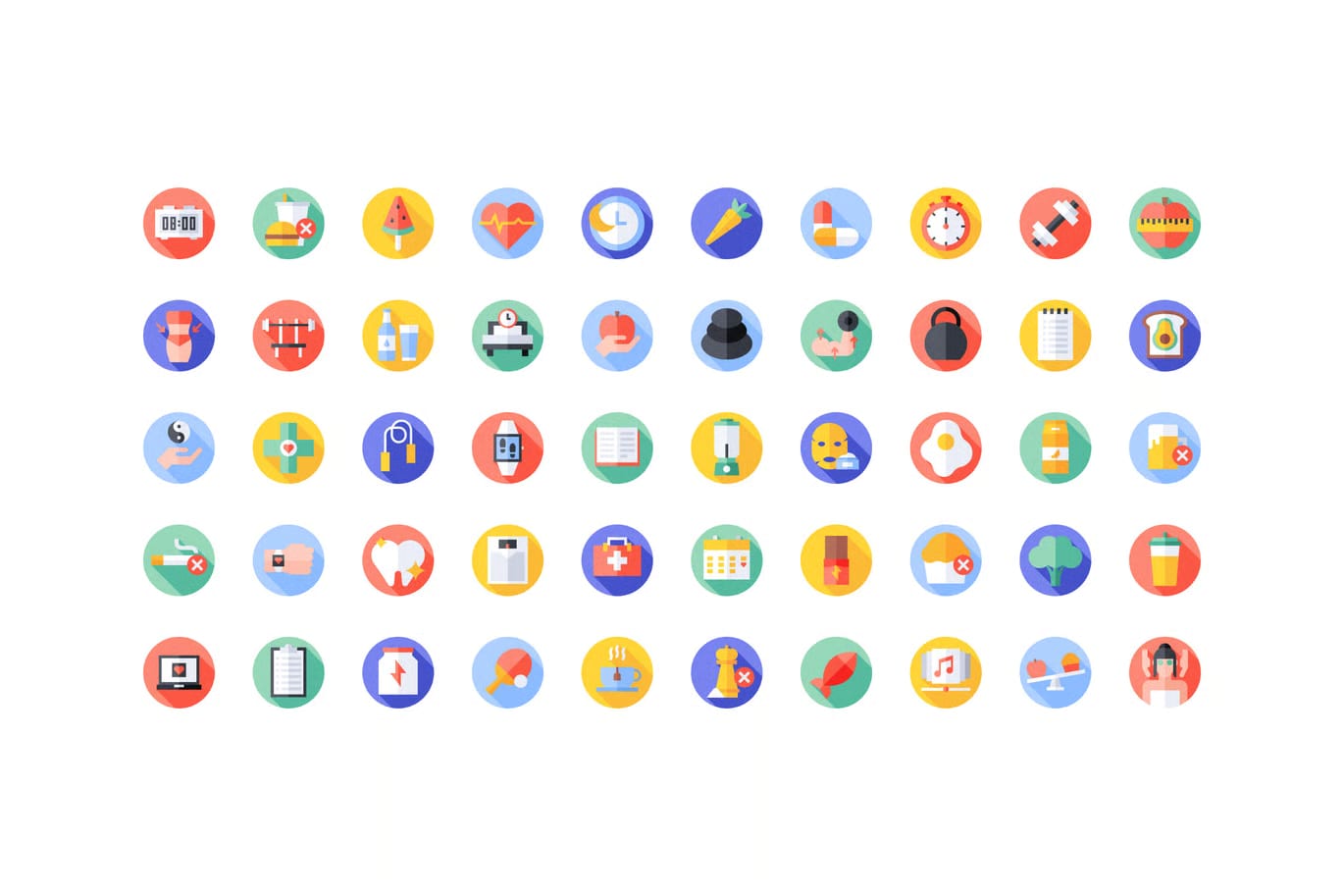 Free Healthy Lifestyle Icons – Wellness UI 2