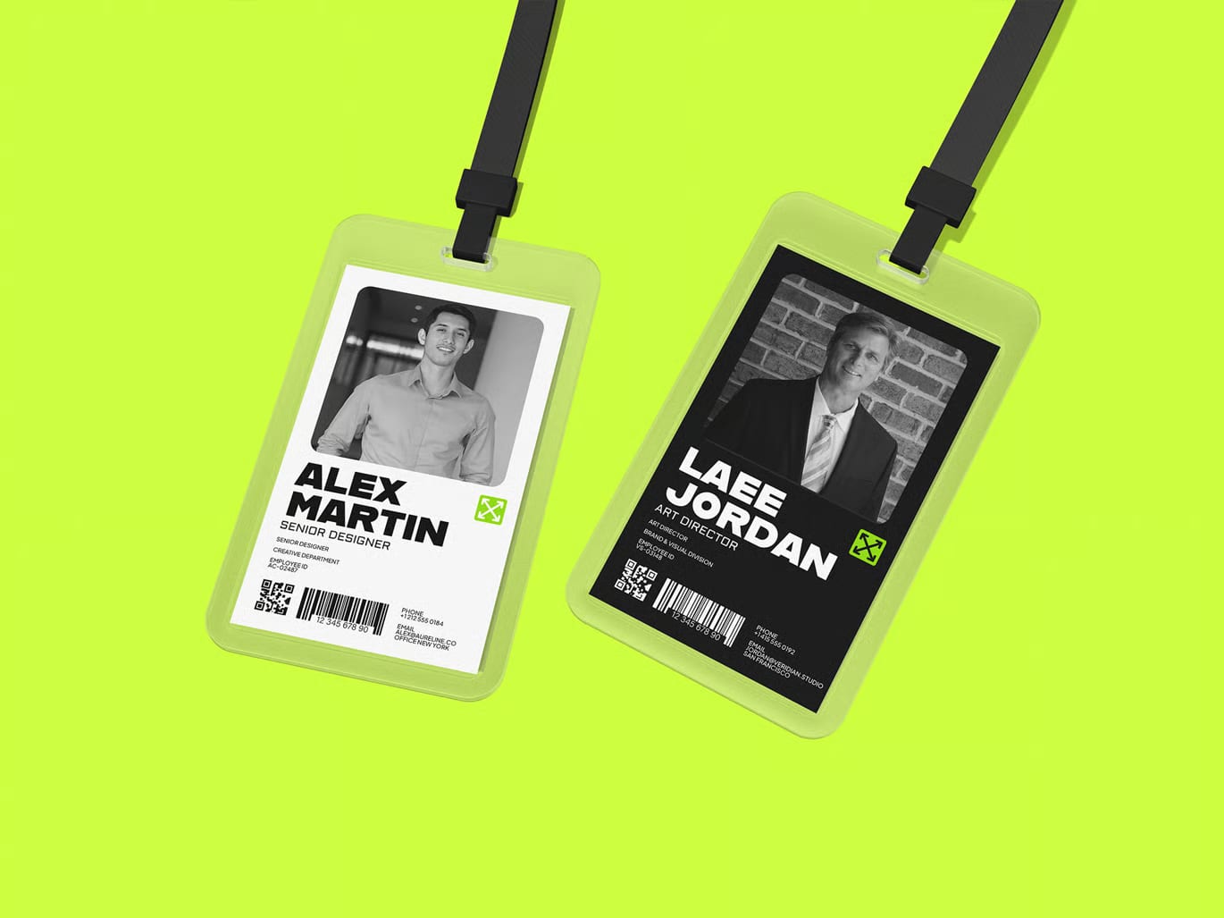 Free ID Lanyard Badge Mockup 4
