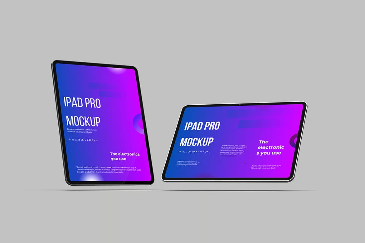 Free iPad Pro Mockup Set 4