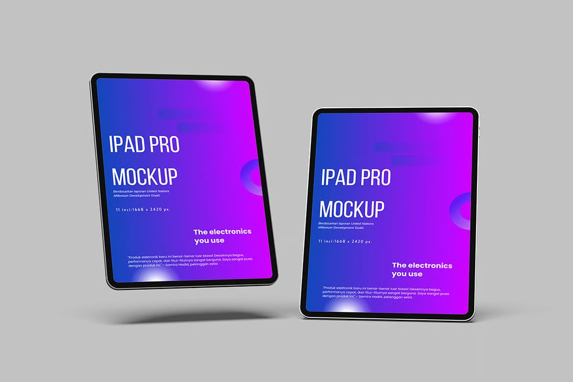 Free iPad Pro Mockup Set 5