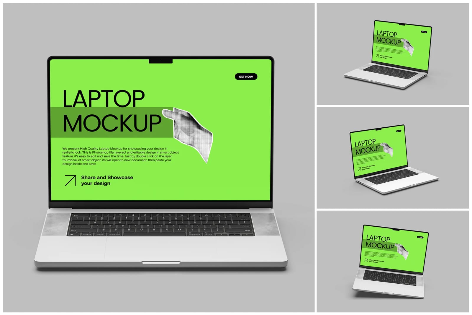 Free Laptop Mockup Set – 4 PSD Files 1