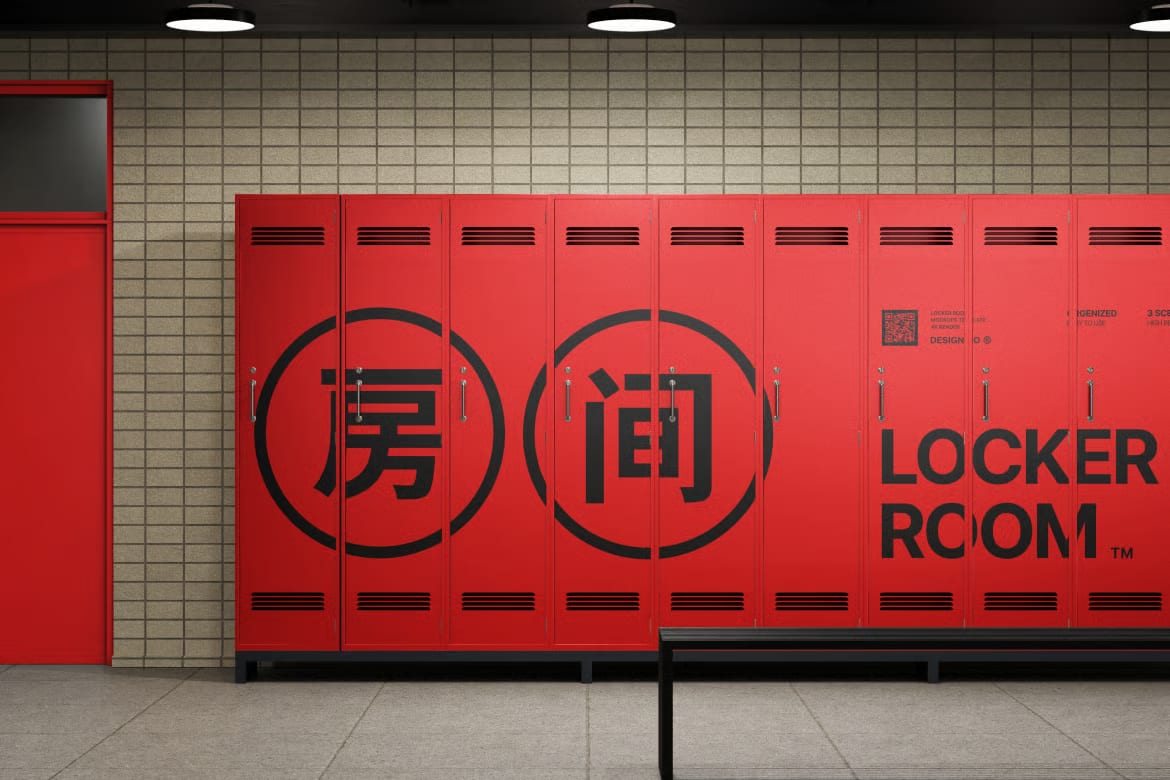 Free Locker Room Mockup 3