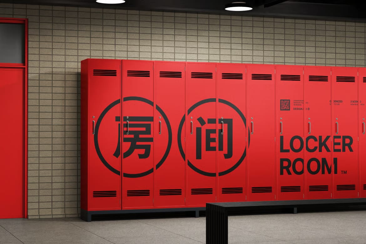 Free Locker Room Mockup 4