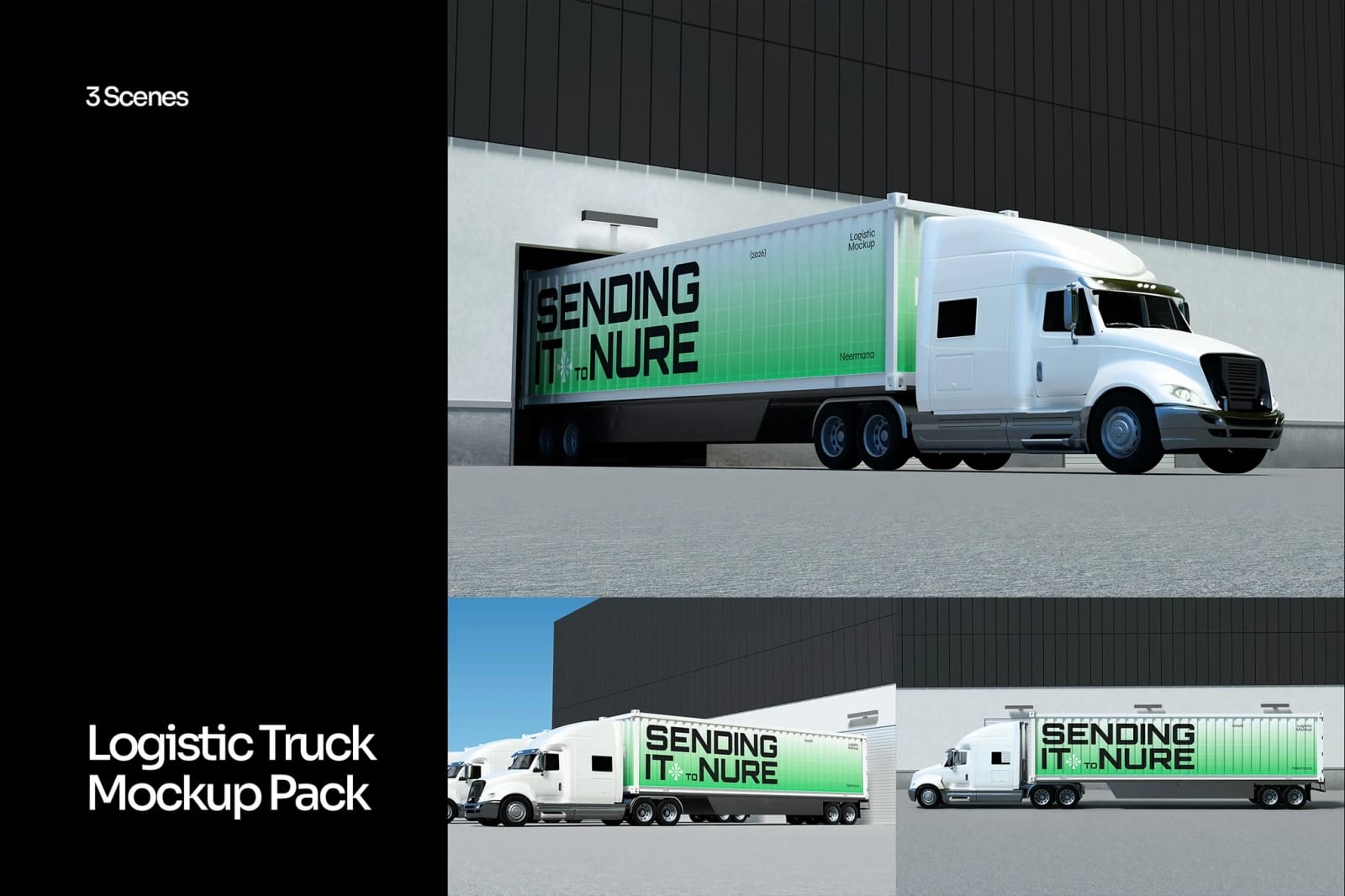 Free Logistic Truck Mockup 1